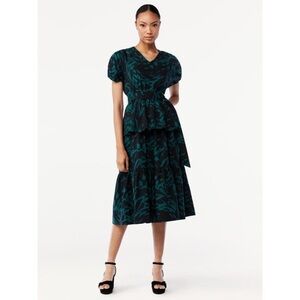 WOMEN'S Midi Dress with Ruched Sleeves